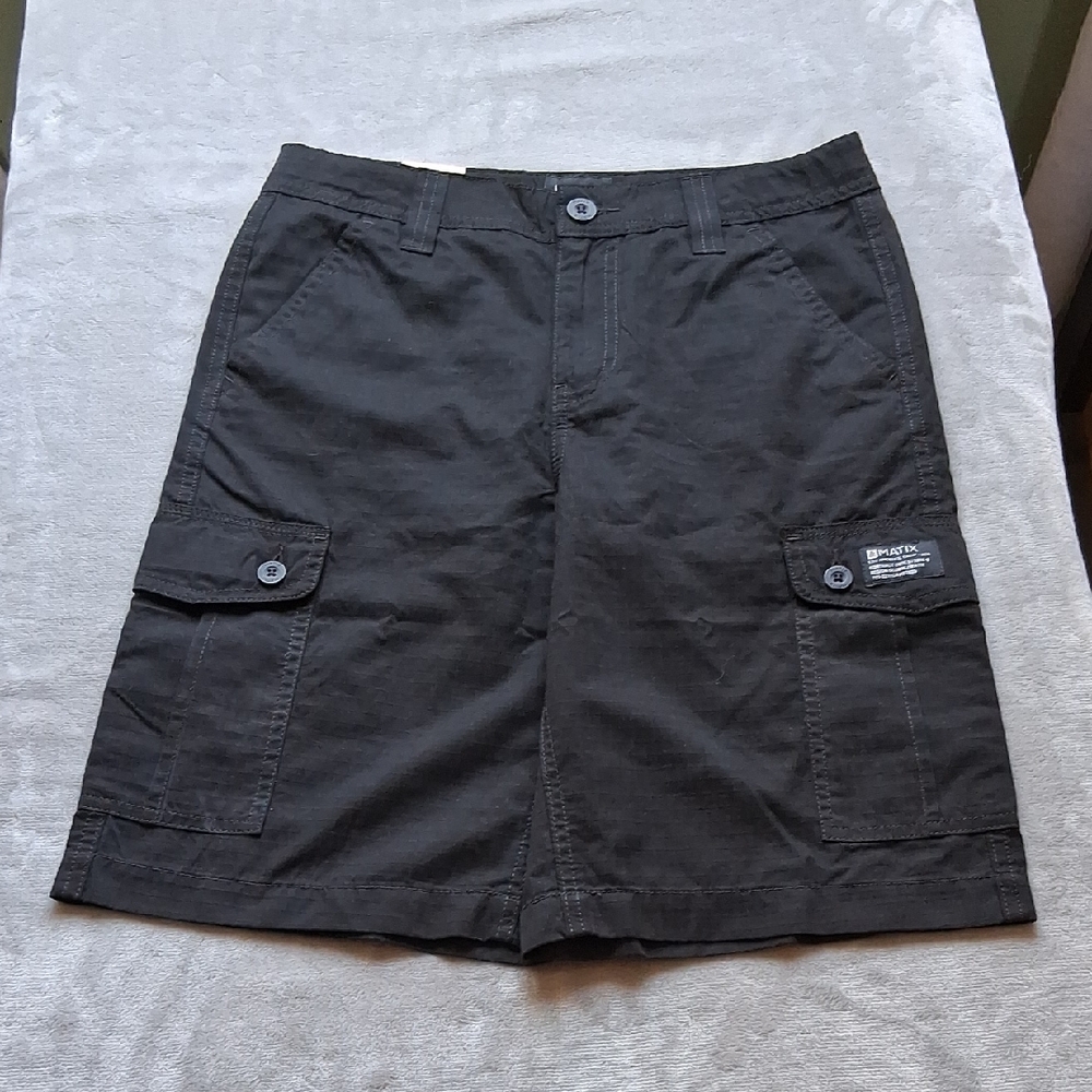 Matix Black Cargo Shorts Durable Cotton Blend